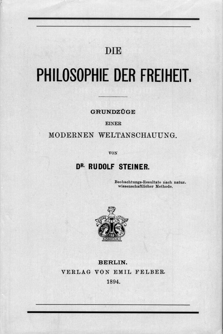 Titelbild d. Buches "Philosophie der Freiheit" - 111538.1